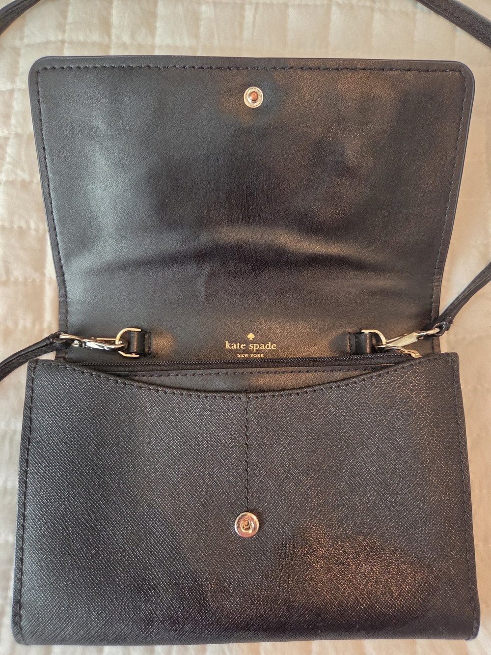 Kate Spade Leopard Print Crossbody with Black Trim and Pink Accents - Picture 4 of 12